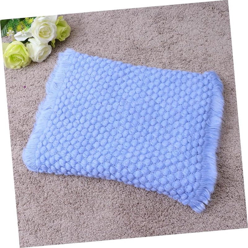 Soft Blue Knitted Cotton Pineapple Photography Blanket Newborn Props Large Comfortable - Image 2
